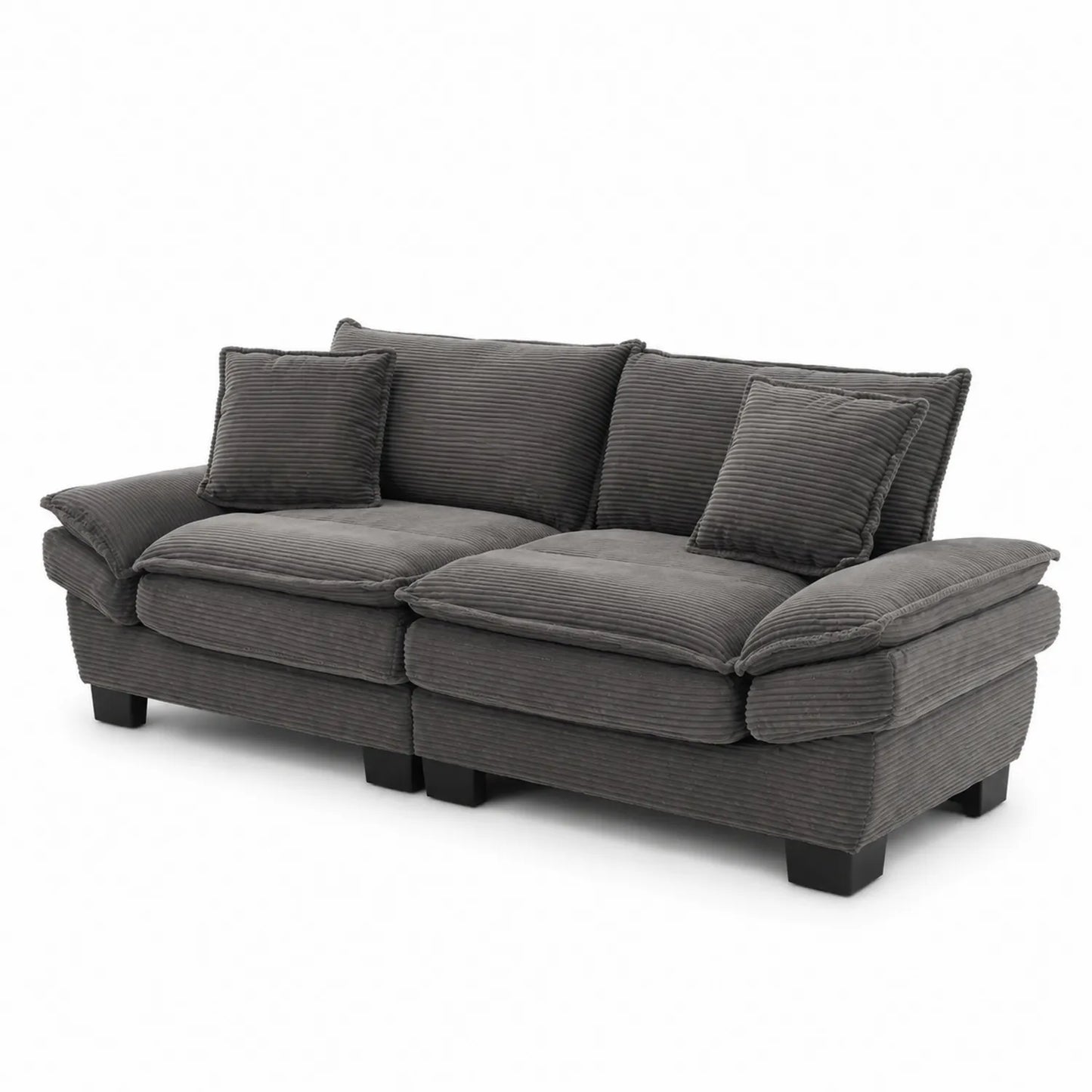 3-Sitzer-Sofa aus Cordstoff Grau 200cm