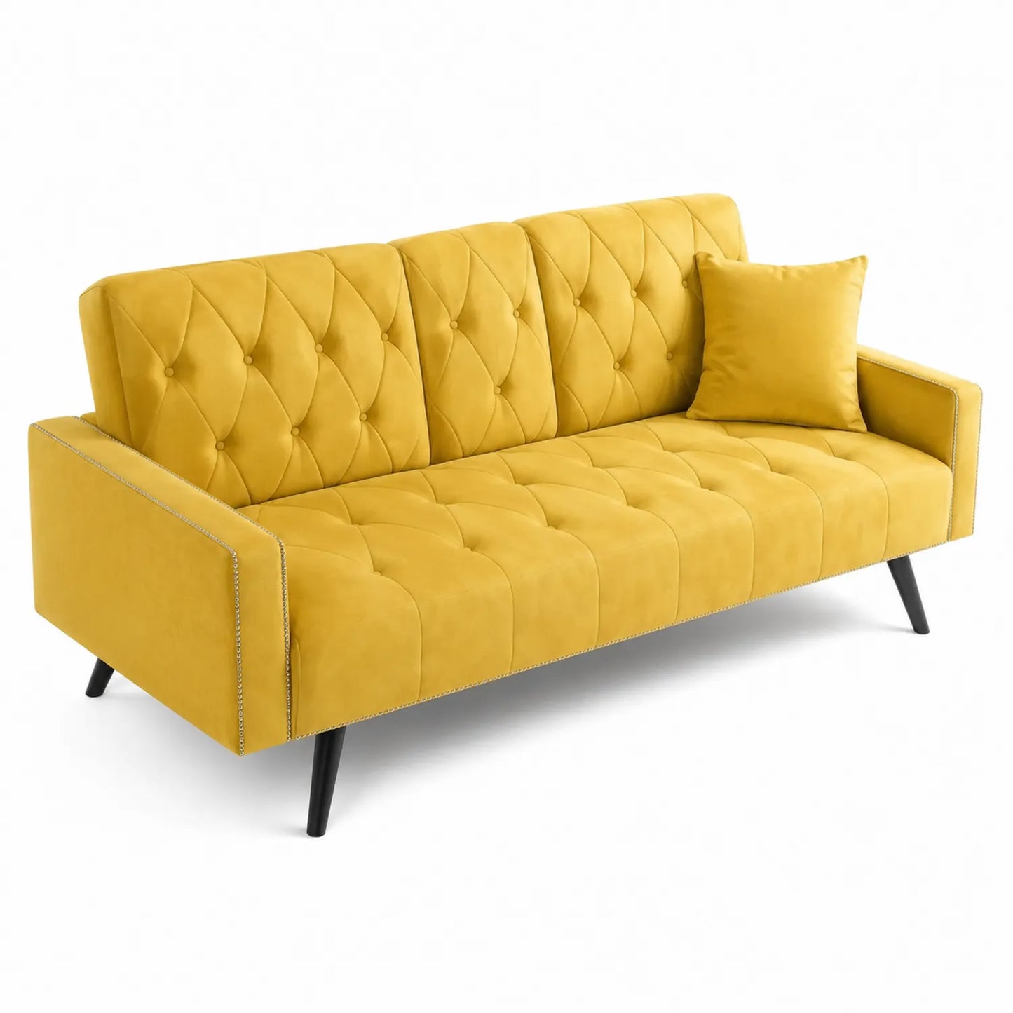 Gelbes Sofa 3-Sitzer Samt 200cm