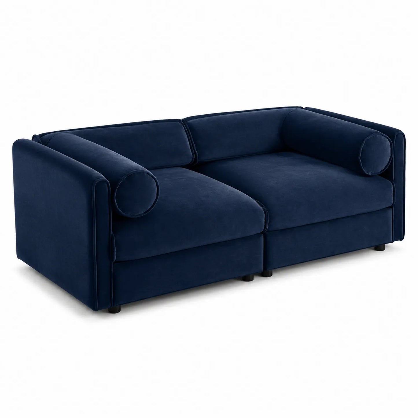Samt Sofa 2-Sitzer Dunkelblau
