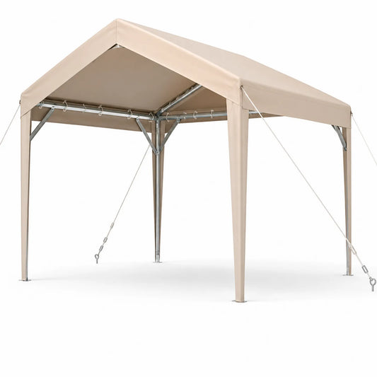 Gartenpavillon Polyester Stahl Beige 3x3m