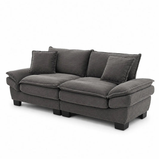 3-Sitzer-Sofa aus Cordstoff Grau 200cm