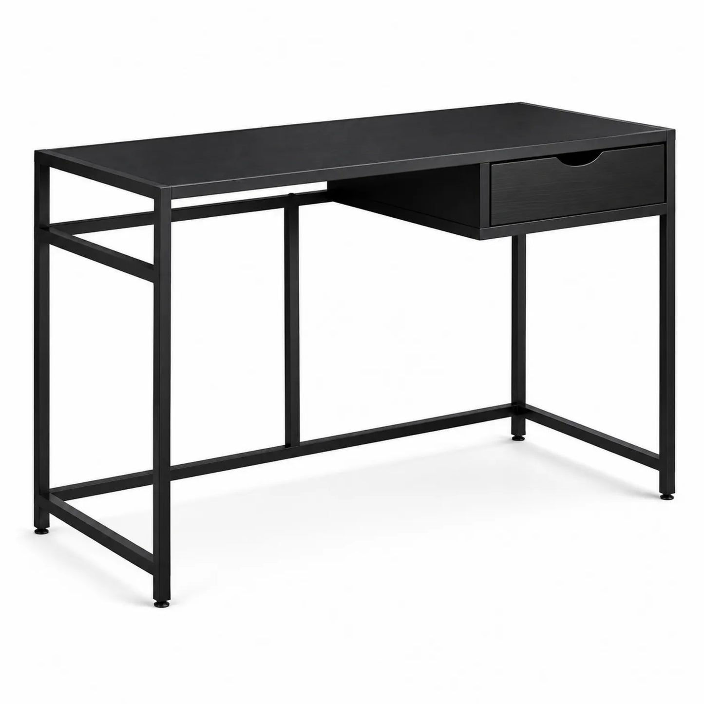 Metall-Schreibtisch mit Schublade in Schwarz