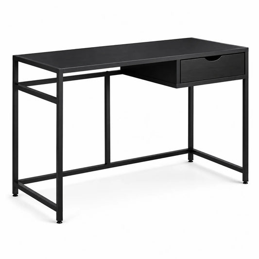 Metall-Schreibtisch mit Schublade in Schwarz
