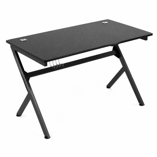 Schreibtisch MDF Stahl Schwarz 120 cm