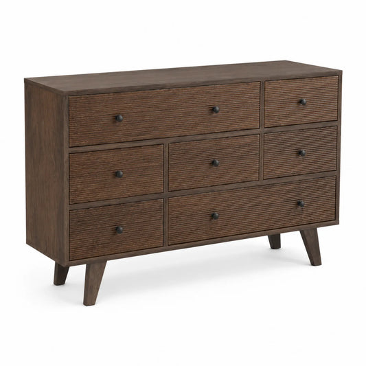 Holzkommode mit 6 Schubladen Eichenholz Braun 120cm x 40cm x 80cm