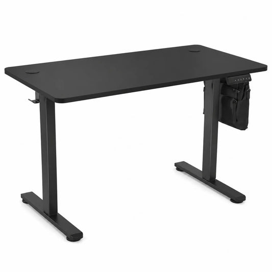 Höhenverstellbarer Schreibtisch aus MDF mit Stahlgestell Schwarz 120 x 60 x 75-125 cm