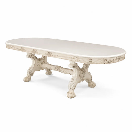 Esstisch Oval Weiß Holz Barockstil