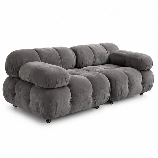 3-Sitzer Sofa Samt Grau